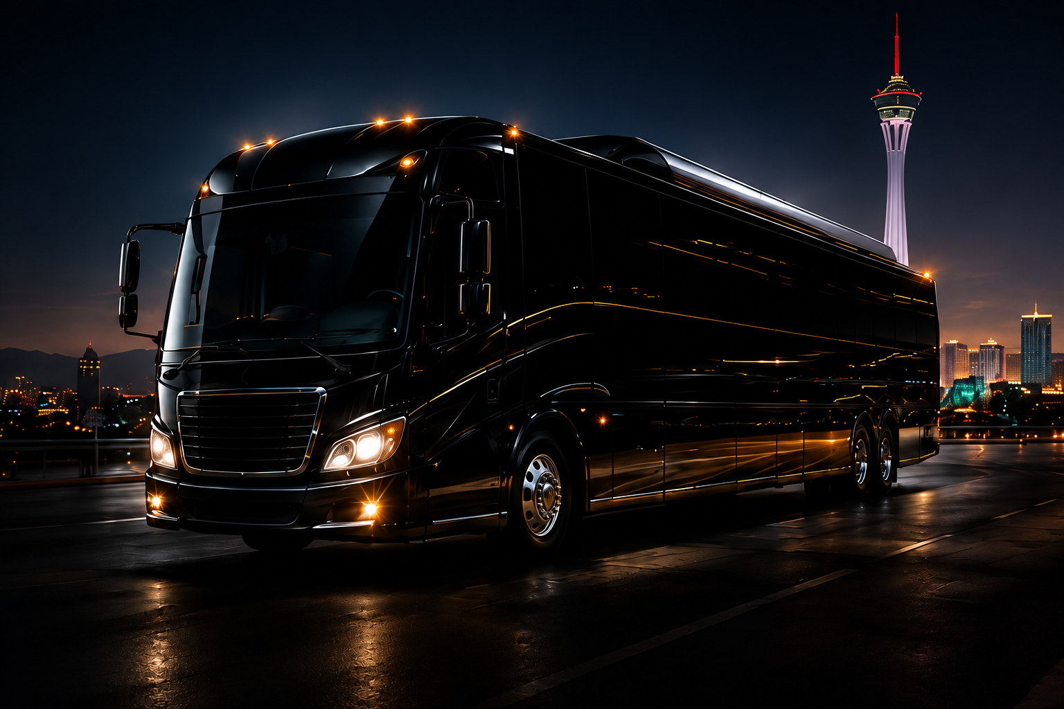 Elete party bus exterior in Las Vegas