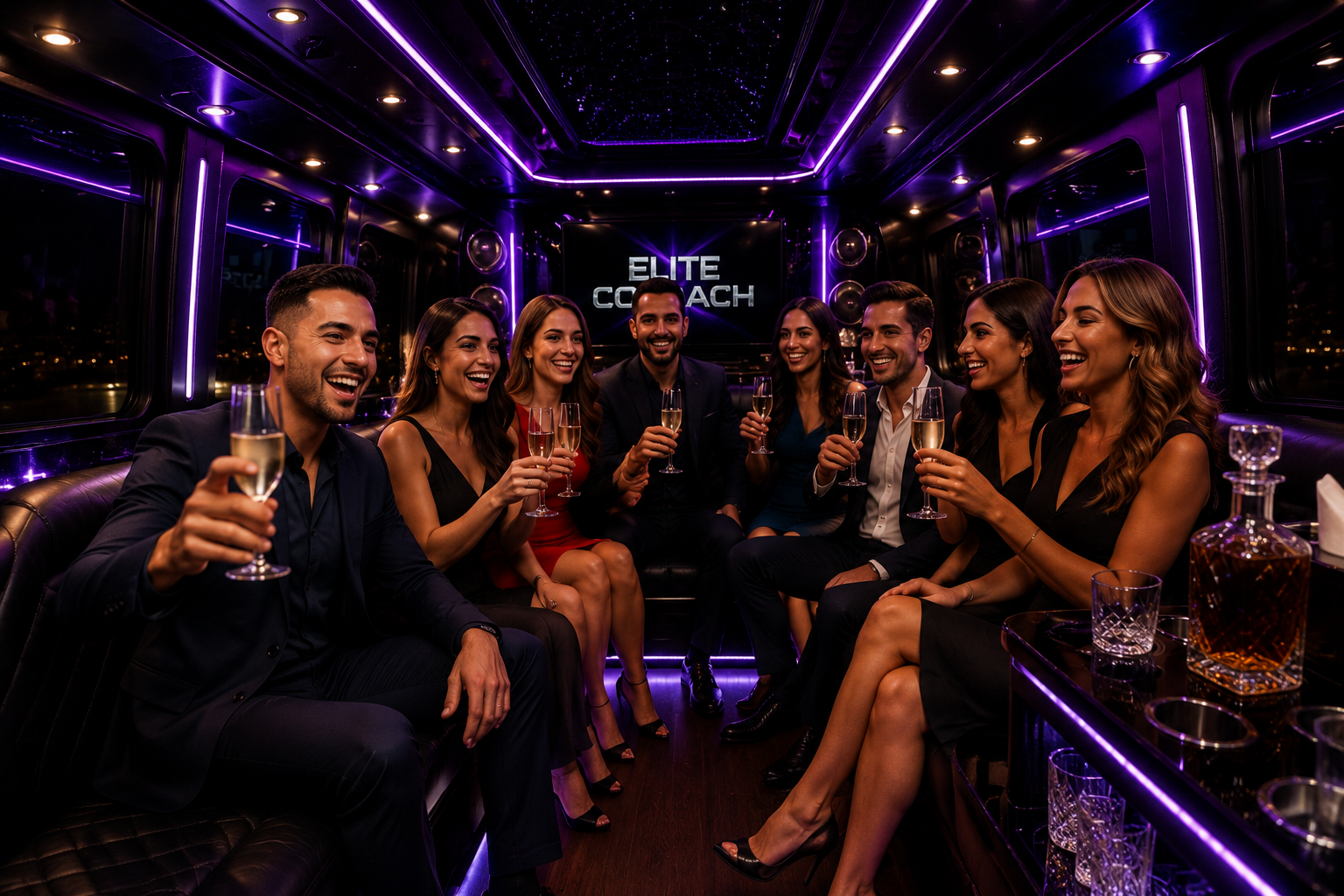 Elete Party Bus & Rides luxury coach in Las Vegas